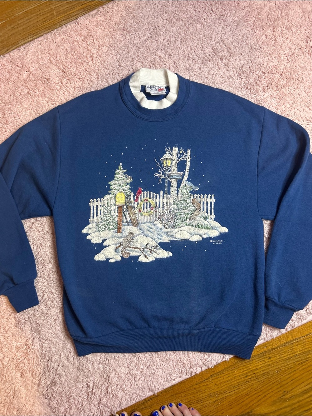 Vintage Crewneck Sweater with Winter Graphic